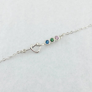 Personalized Family/Friend Birthstones Heart Bracelet