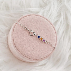 Personalized Family/Friend Birthstones Heart Bracelet