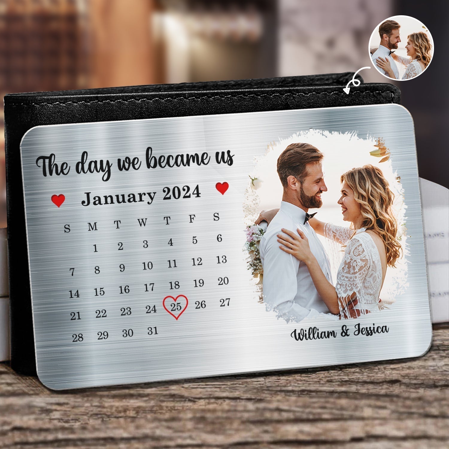 Personalized The Day We Became Us Gift For Couples Wallet Card