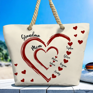 Personalized Beach Bag - Little Sweethearts - Gift For Mom Grandma