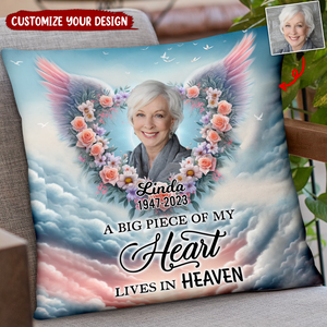 I'm Always With You - Personalized Memorial Photo Heart Pillow