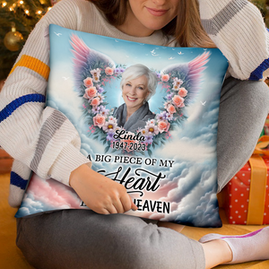 I'm Always With You - Personalized Memorial Photo Heart Pillow