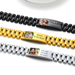 Personalized Name Picture Bracelets For Men