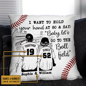 Personalized Baseball Sketch Hold Your Hand Customized Pillow