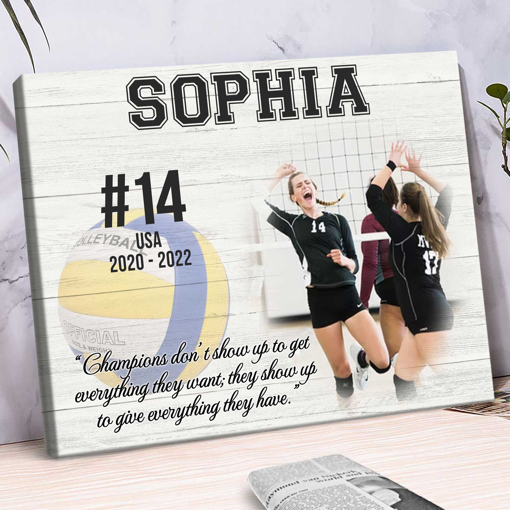 Personalized Canvas Prints For Volleyball Players Photo Gift for Daughter/Son