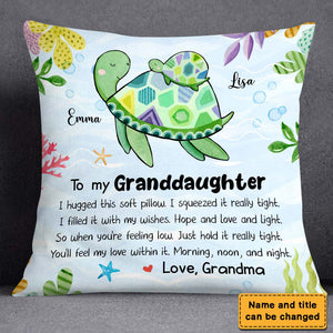 Personalized Gift For Granddaughter Turtle Hug This Pillow