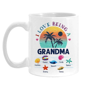 Gift For Grandma Beach Summer Vacation I Love Being A Grandma Mug