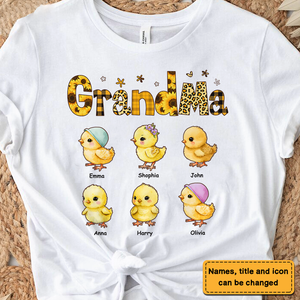 Personalized Chickabiddy Sunflower Grandma Kids T-Shirt