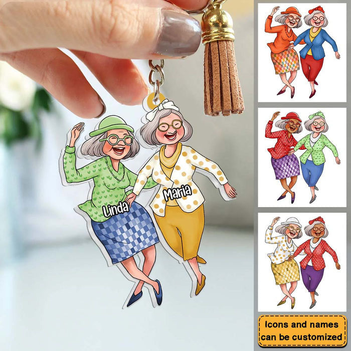 Personalized Gift for Friends Dancing Ladies Acrylic Keychain