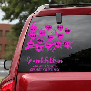 Personalized Grandchildren The Greatest Blessing Your Heart Will Ever Know Kid Name Decal Printed