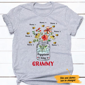 Personalized Bees Vase Flower Spandex T-shirt Gift For Grandma, Mom