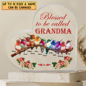 Personalized Heart Shaped Acrylic Plaque Gift For Grandma Blessed To Be Called Grandma