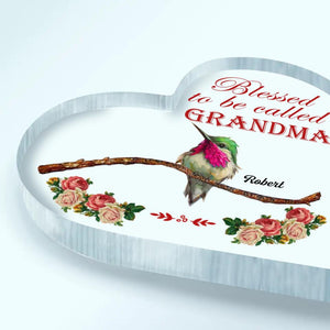 Personalized Heart Shaped Acrylic Plaque Gift For Grandma Blessed To Be Called Grandma