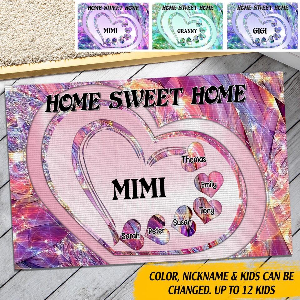 Personalized Home Sweet Home Grandma Mom Kid Name Doormat