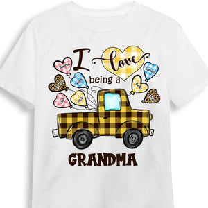 Personalized Love Being A Grandma Truck Heart T-Shirt