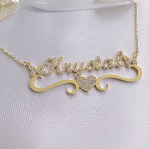 Mother's Day Gift Personalized Sparkling Butterfly Heart Name Necklace