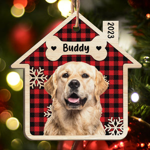 Christmas Pet's Sweet Home Personalized House Shaped Acrylic Ornament