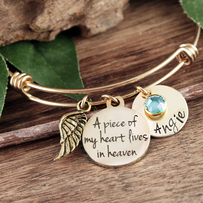 Piece of my Heart Remembrance Birthstone Bracelet