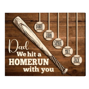 Personalized Gift for Baseball Lovers/Baseball Dad Poster-Dad We Hit A Homerun With You