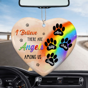 Rainbow Dog Angels Among Us Memorial Personalized Heart