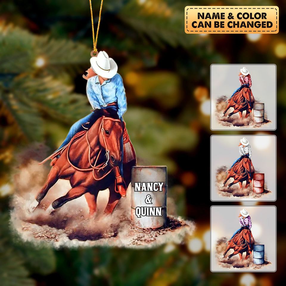 Personalized Riding Horse Lovers Christmas Ornament