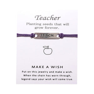 Teacher Gift Card Bracelets