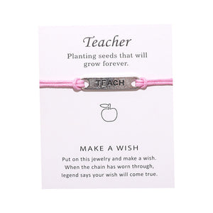 Teacher Gift Card Bracelets