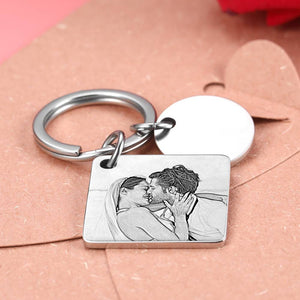 Custom Photo Engraved Calendar Name Keychain | Unique Gift