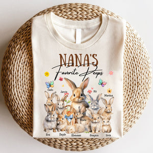 Grandma's Favorite Rabbit Easter Day Personalized Pure Cotton T-shirt