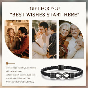 To My Husband-Personalized Couple names Leather Bracelet