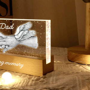 I'm Always With You Holding Hands Memorial Personalized Acrylic Block LED Night Light