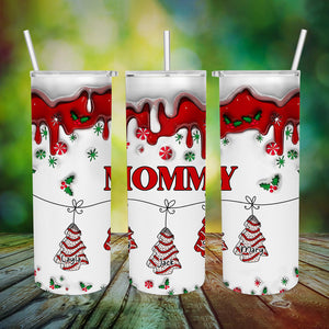 Christmas Tree Cakes Personalized Skinny Tumbler Gift For Grandma Mom