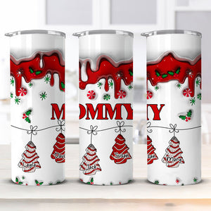 Christmas Tree Cakes Personalized Skinny Tumbler Gift For Grandma Mom