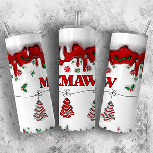 Christmas Tree Cakes Personalized Skinny Tumbler Gift For Grandma Mom