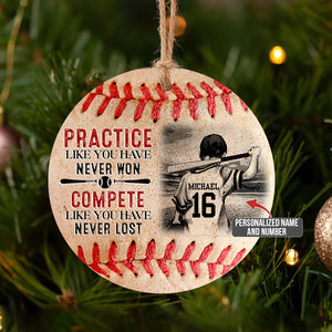 Win Or Lose Baseball Boy Personalized Circle Ornament