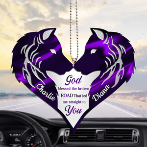 Wolf Couple God Blessed Personalized Ornament