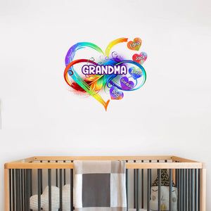 Grandma Grandkids Infinity Love Family Heart Rainbow Personalized Decal