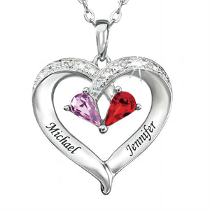 Personalized Birthstone Heart Pendant - Forever Together