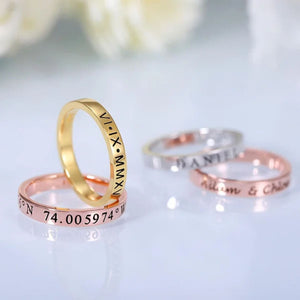 Personalized Engraving Stackable Name Rings