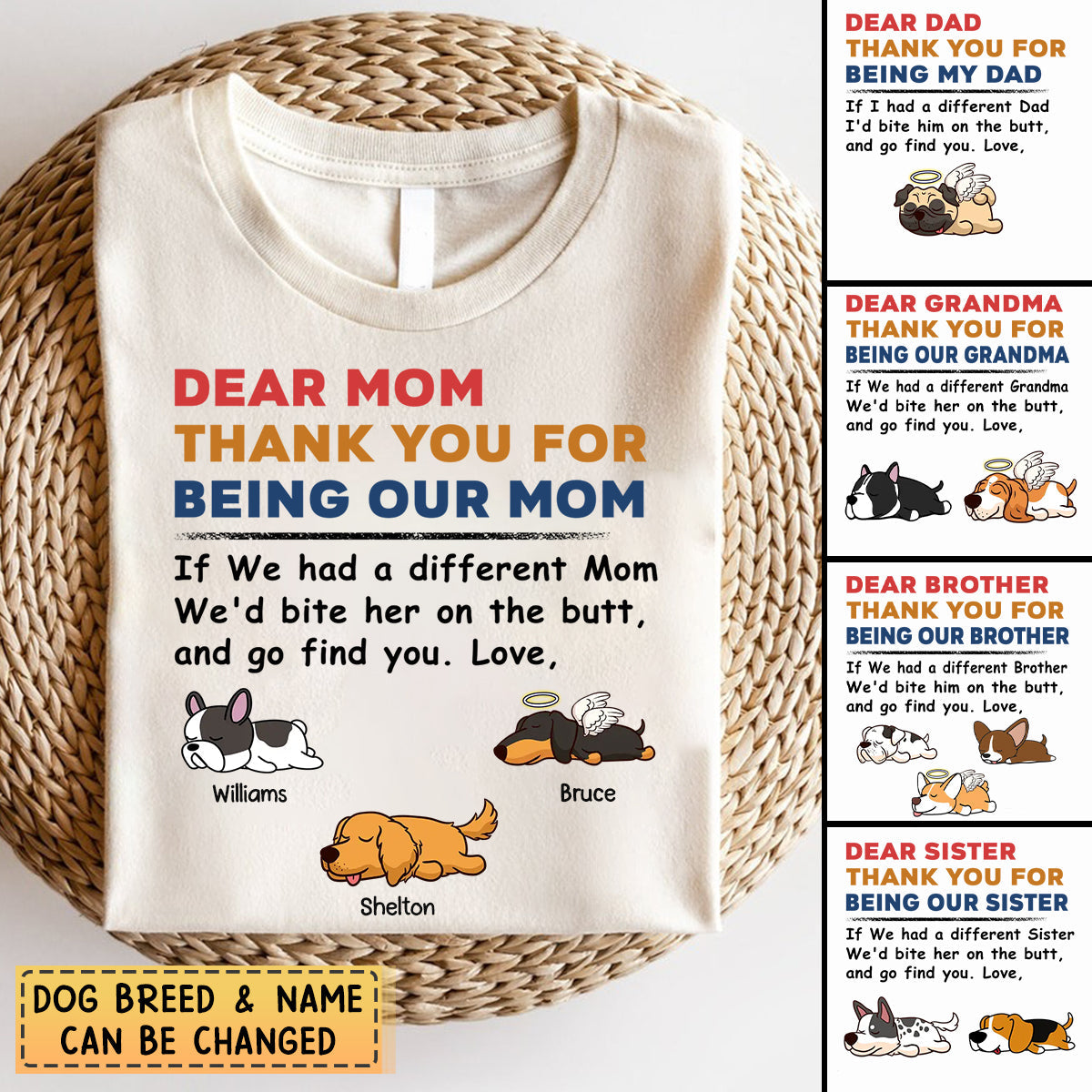 Personalized Pure Cotton T-shirt Gift For Dog Lovers - Bite The Butt