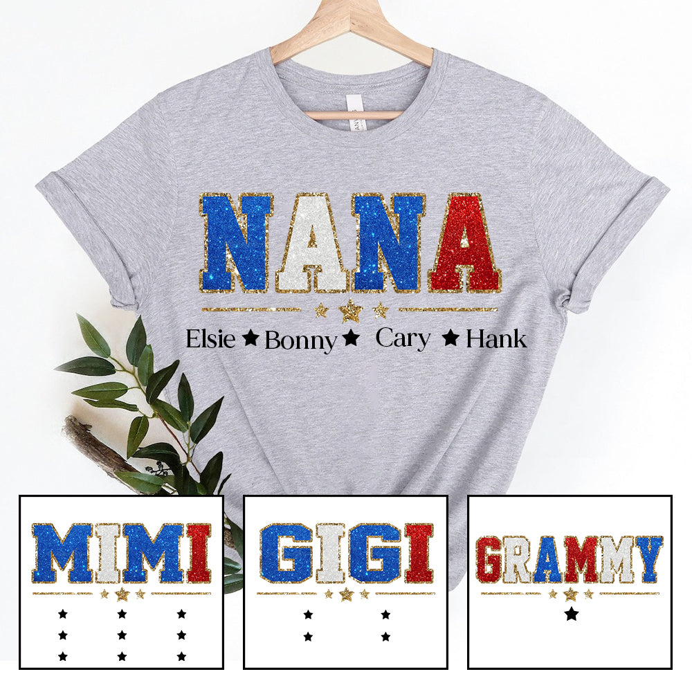 Personalized Nickname 4th of July T-shirt Gift for Grandmas Moms Aunties