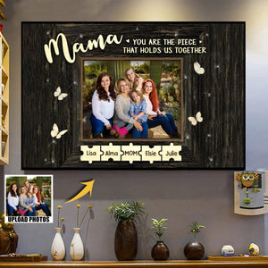 Personalized Puzzle Piece Canvas Poster-Mama,You Are The Piece That Holds Us Together