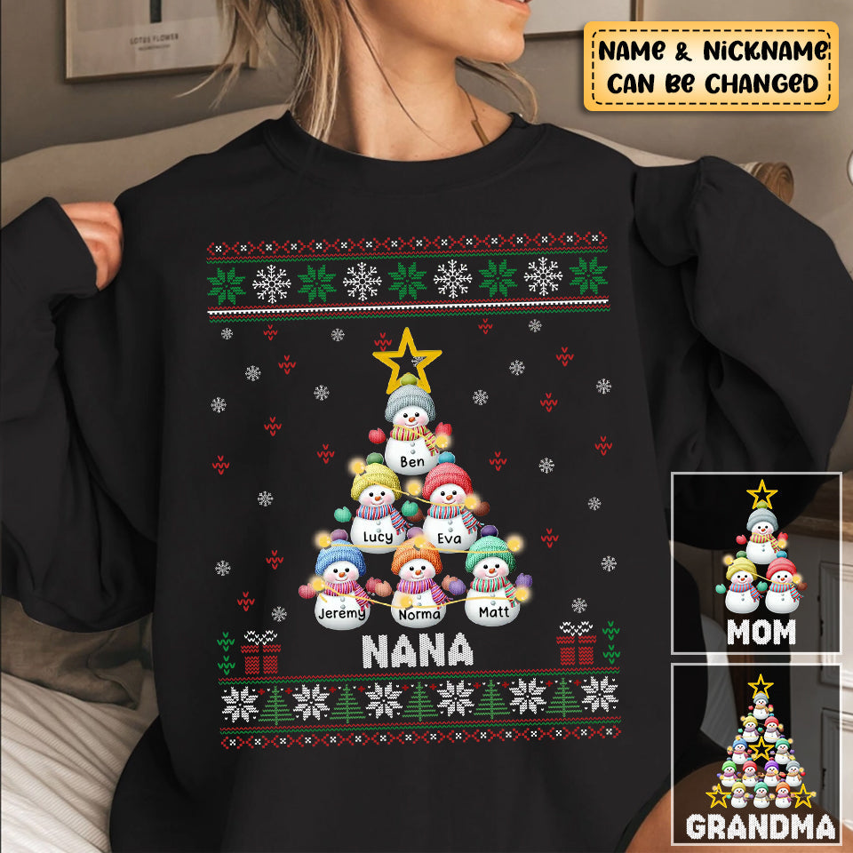 Personalized Title Grandma Snowman Christmas Gift Sweatshirt