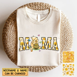 Personalized Honey flower Pure Cotton T-shirt Gift For Grandma, Mom