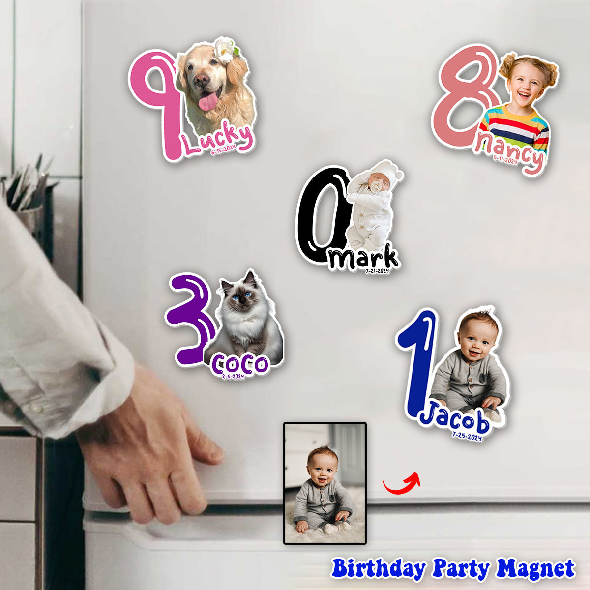 Personalized Baby Kid Birthday Party Favors Magnet