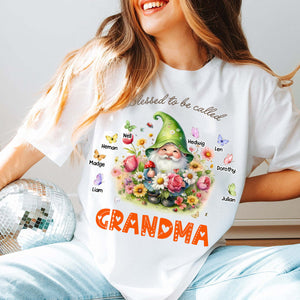 Personalized Grandma's Garden Flowers 100% Pure Cotton T-Shirt