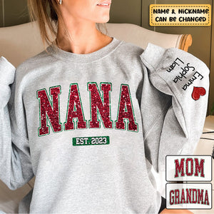 Glitter Grandma Mom Kids EST Year Personalized Sweatshirt