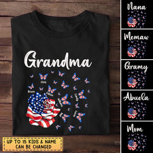 Personalized Gift For Grandma Patriot Rose T-Shirt