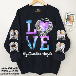 Personalized Love My Guardian Angels Wings Memorial Sweatshirt