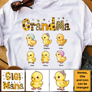 Personalized Chickabiddy Sunflower Grandma Kids T-Shirt